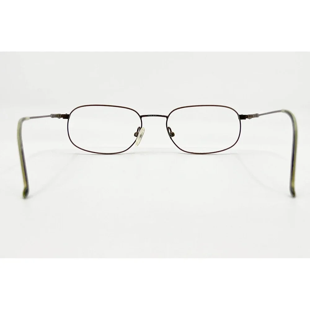 Safilo Elasta 7031 Eyeglasses Mens Brown Metal Oval Italy 47-19-140